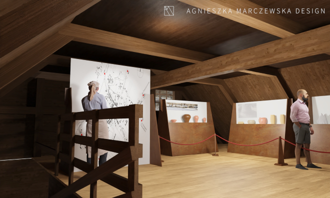 Wizualizacja wystawy w Spichlerzu ze Staszowa aut. Agnieszka Marczewska